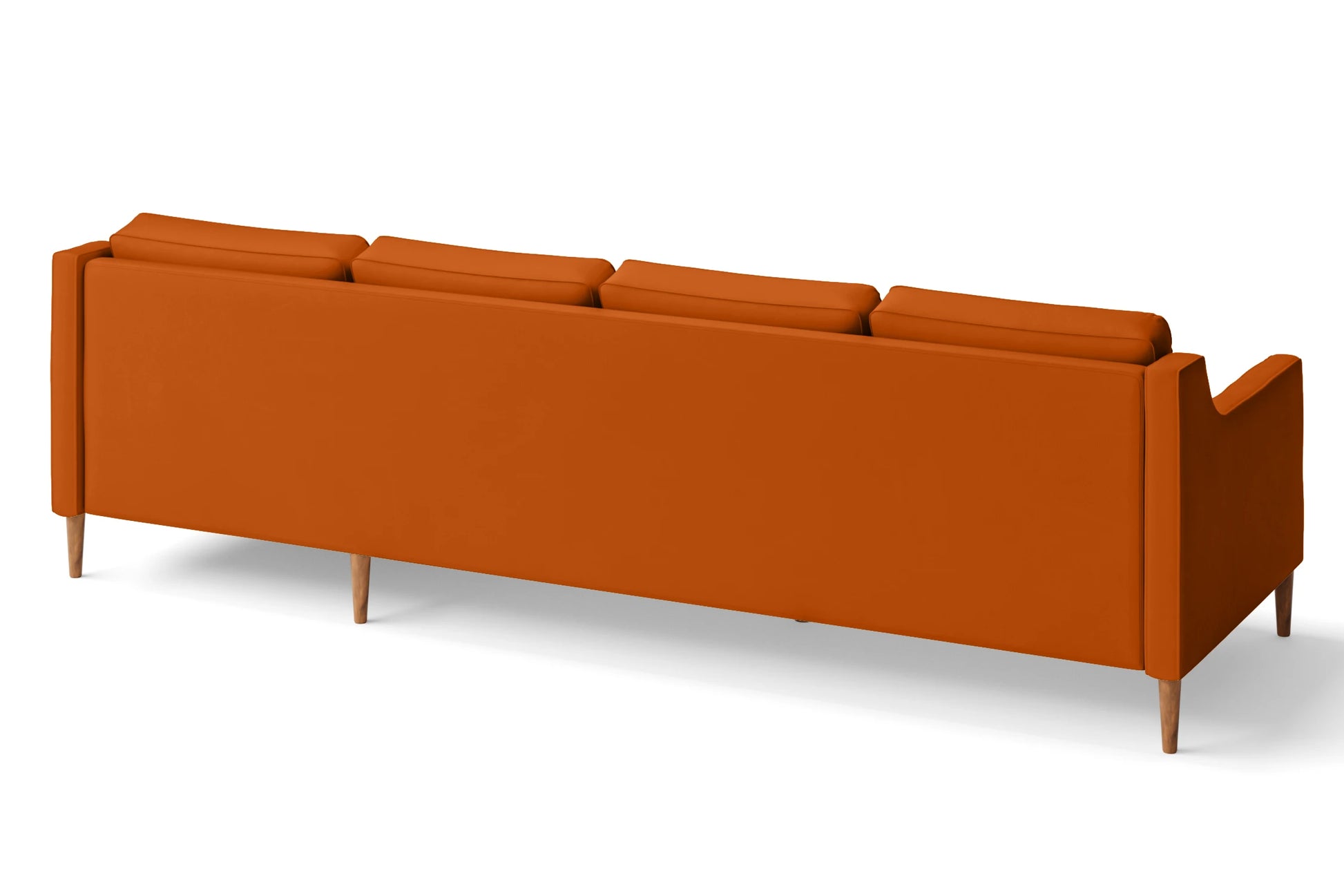 Greco 4 Seater Right Hand Facing Chaise Lounge Corner Sofa Orange Leather