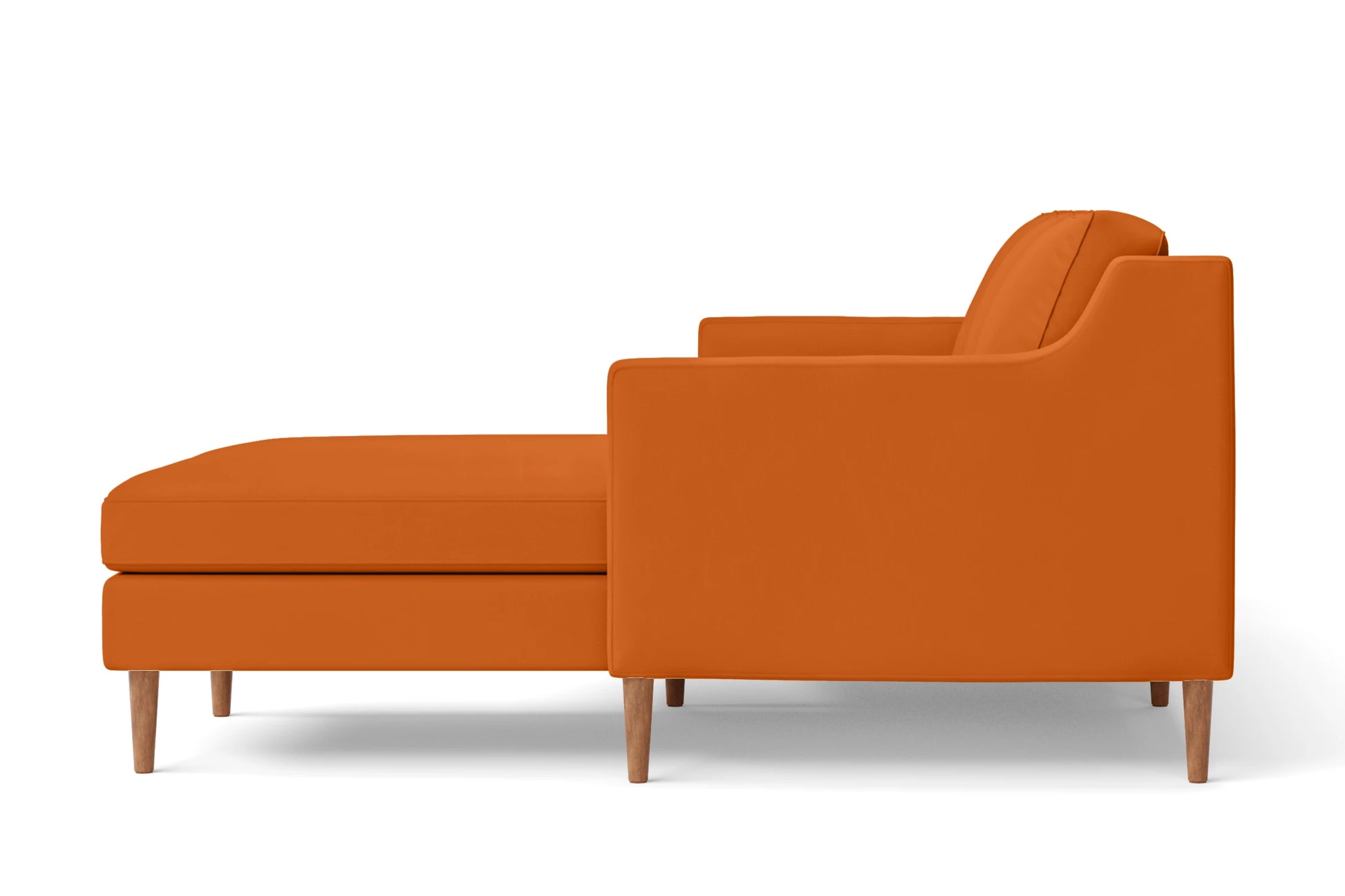 Greco 4 Seater Right Hand Facing Chaise Lounge Corner Sofa Orange Leather