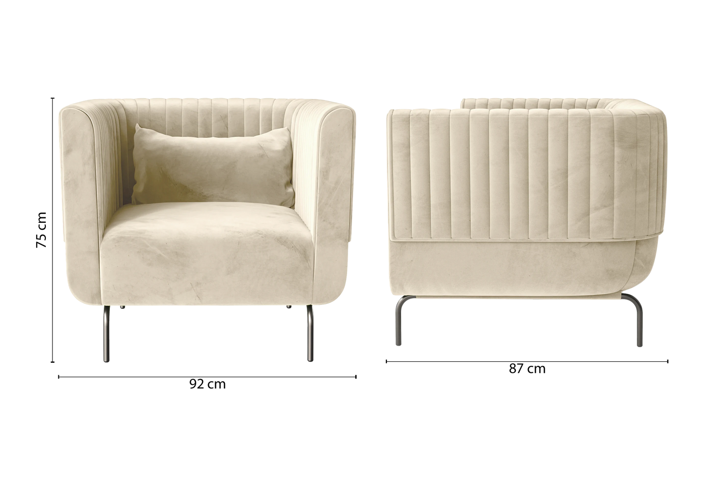 Jackson Armchair Cream Velvet