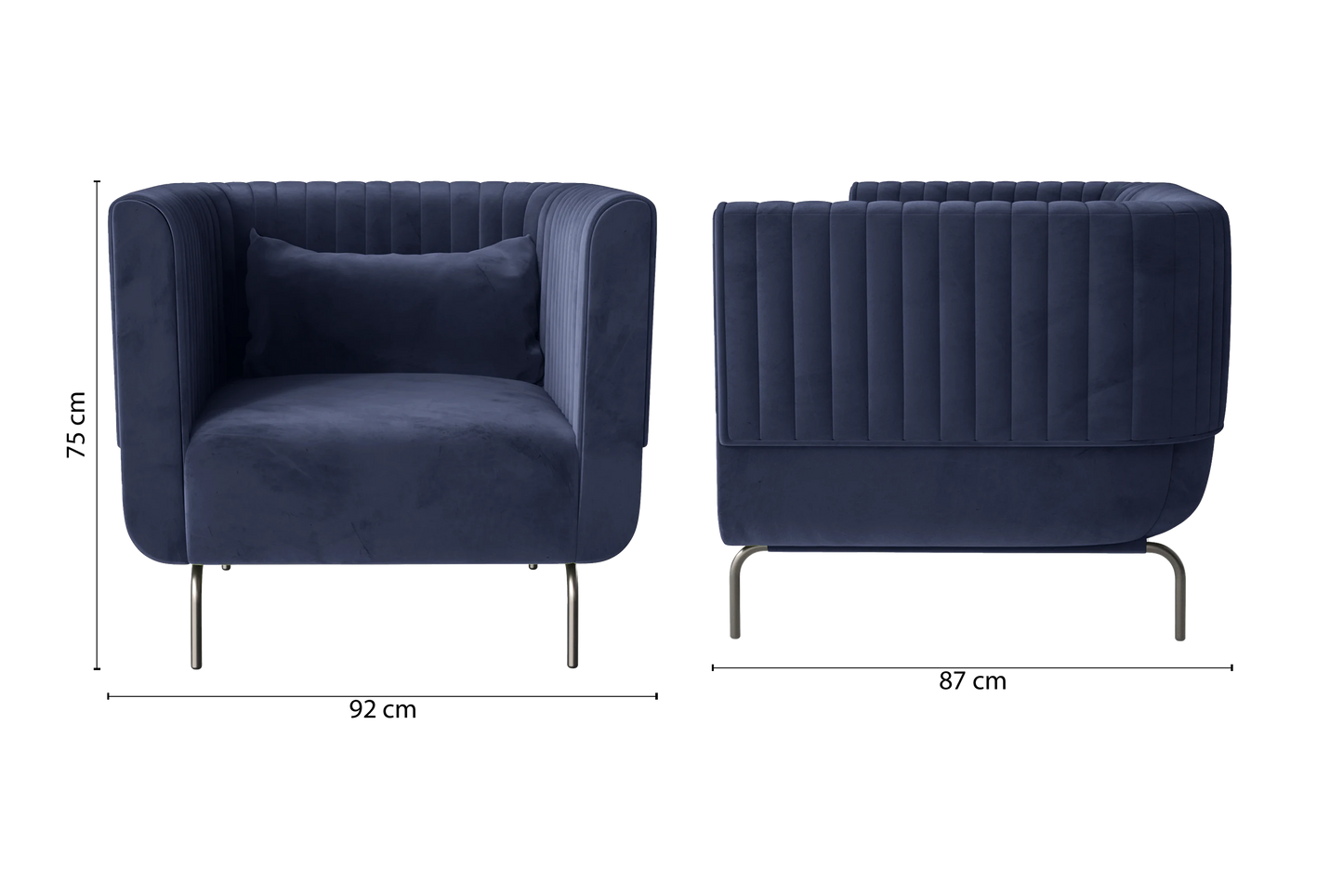 Jackson Armchair Dark Blue Velvet