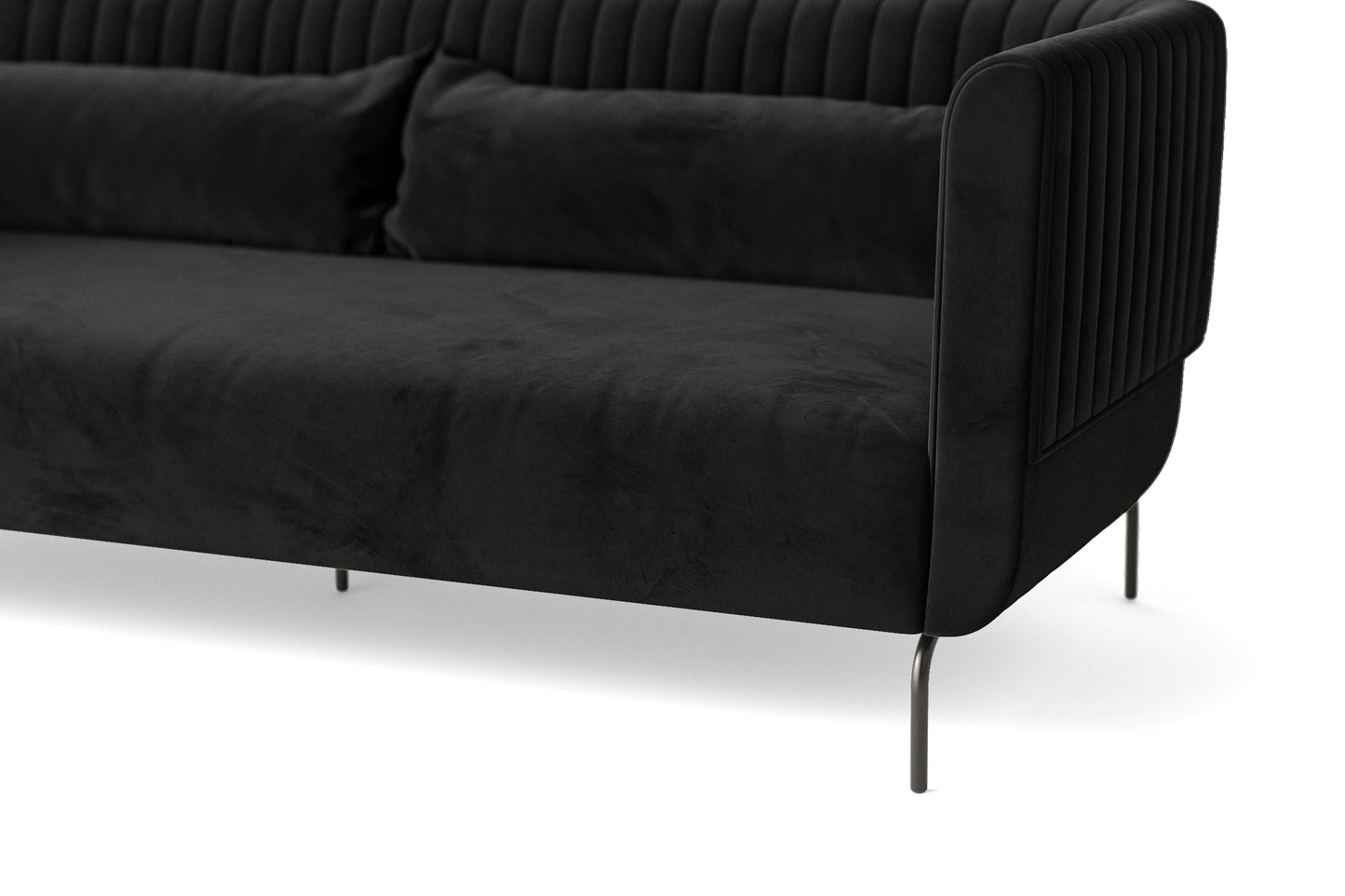 Jackson 2 Seater Sofa Black Velvet