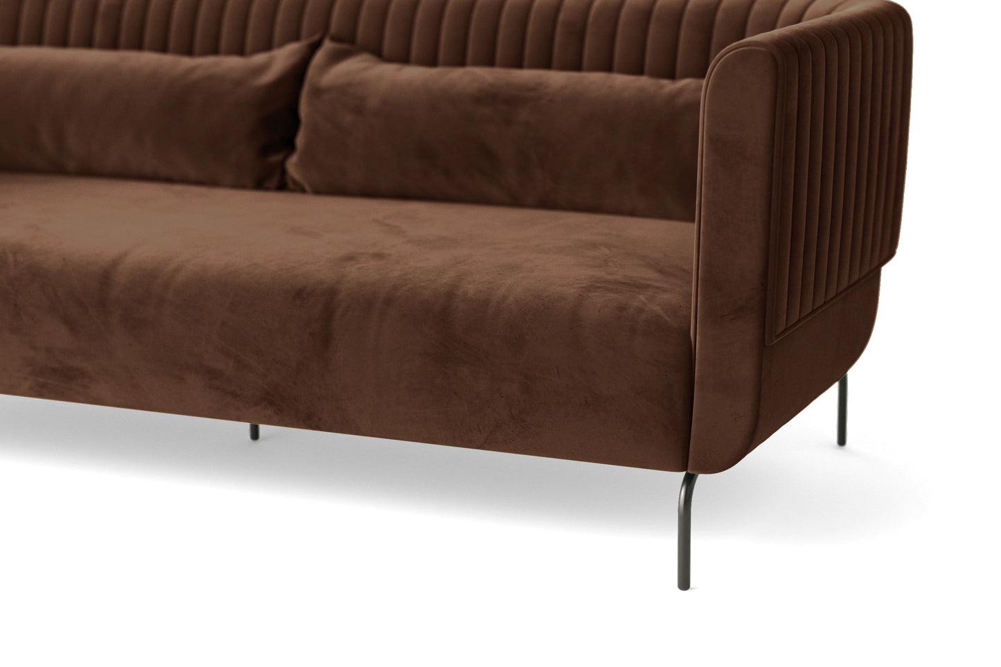 Jackson 2 Seater Sofa Coffee Brown Velvet