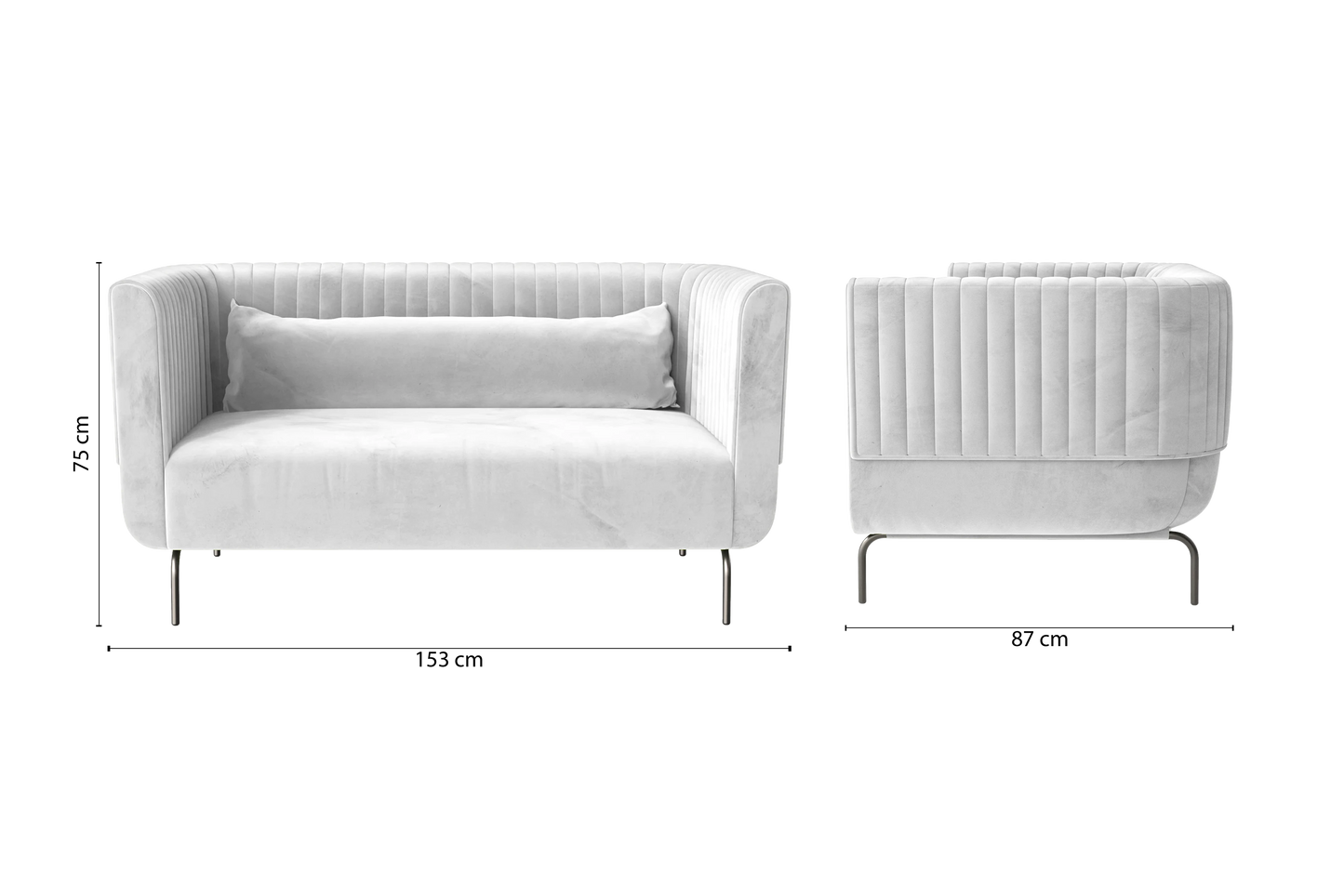 Jackson 2 Seater Sofa White Velvet