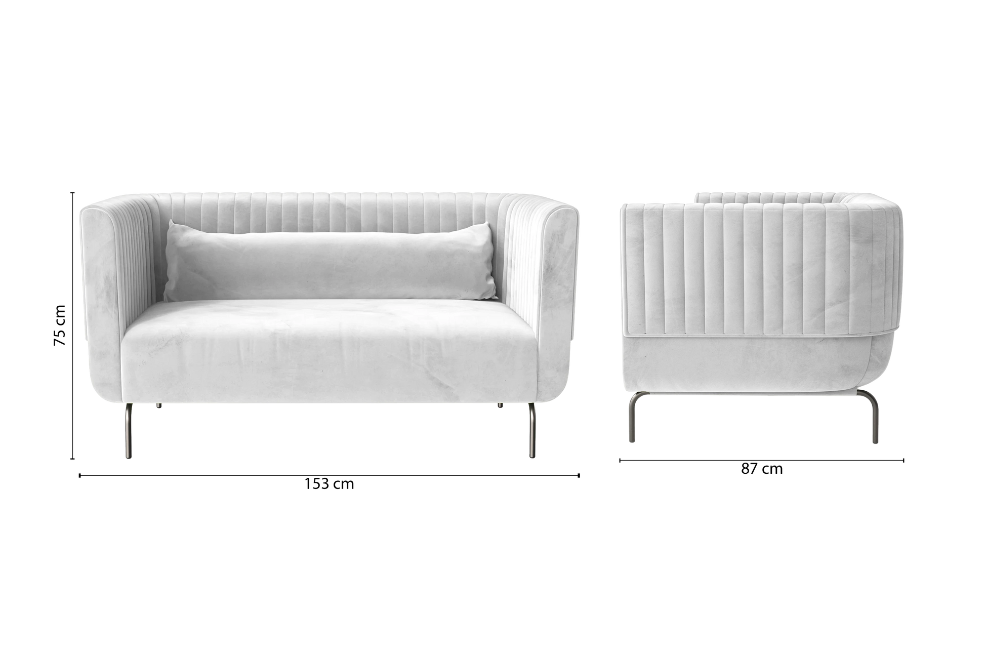 Jackson 2 Seater Sofa White Velvet