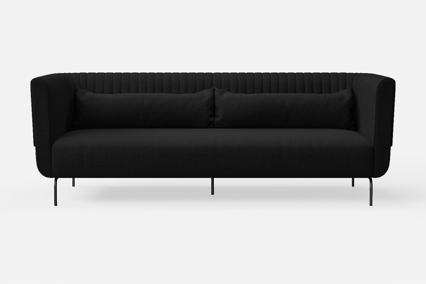 Jackson 3 Seater Sofa Black Linen Fabric