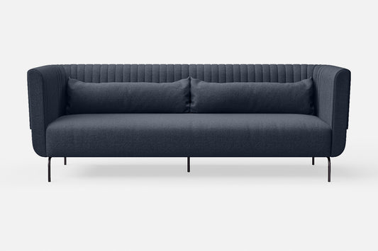 Jackson 3 Seater Sofa Dark Blue Linen Fabric