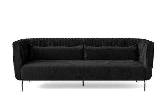 Jackson 3 Seater Sofa Black Velvet