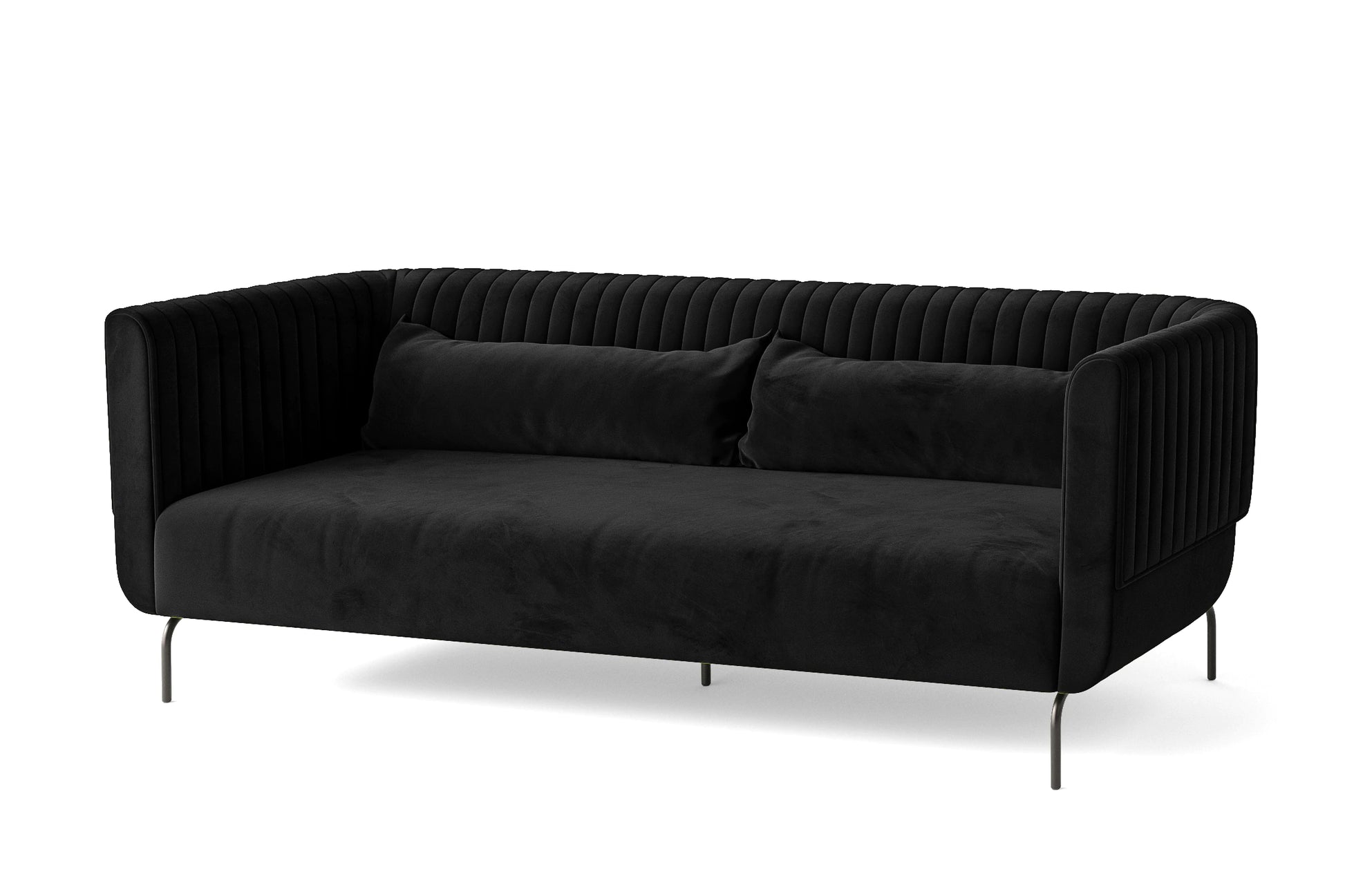 Jackson 3 Seater Sofa Black Velvet