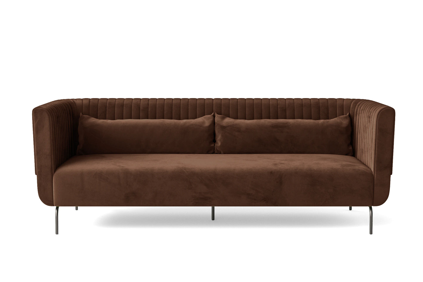 Jackson 3 Seater Sofa Coffee Brown Velvet