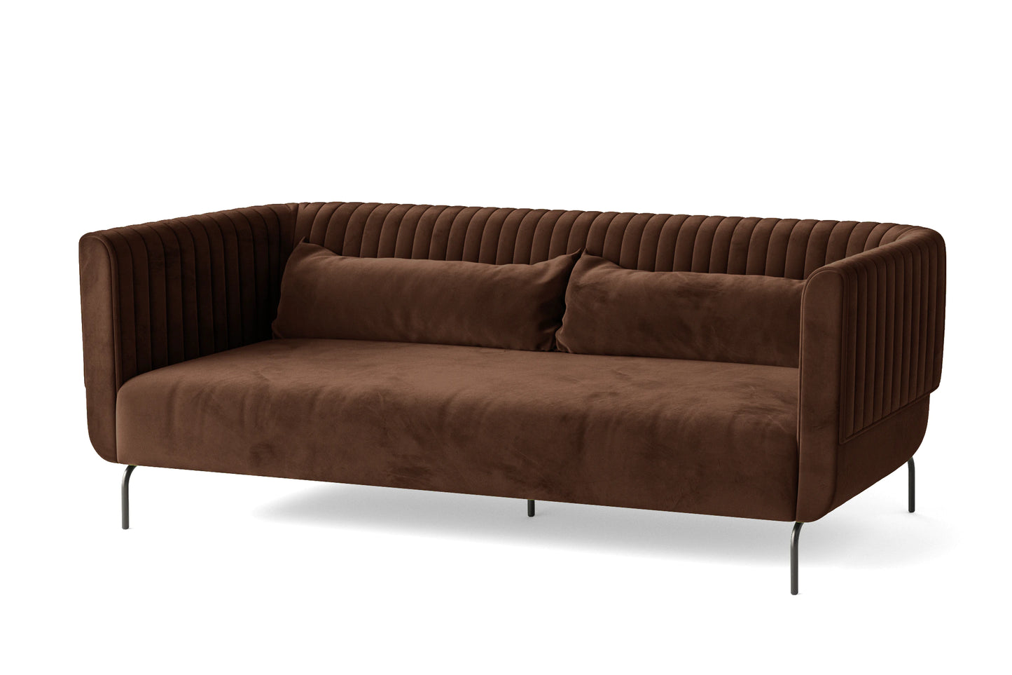 Jackson 3 Seater Sofa Coffee Brown Velvet