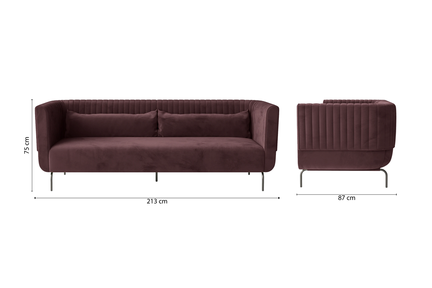 Jackson 3 Seater Sofa Grape Velvet