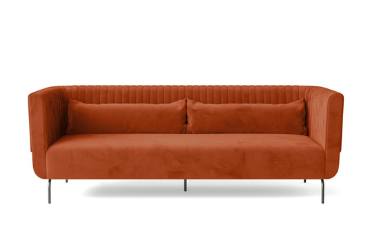 Jackson 3 Seater Sofa Orange Velvet