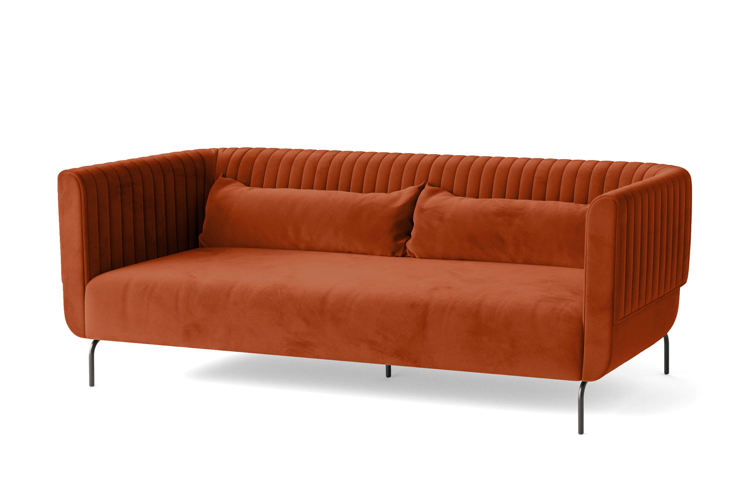 Jackson 3 Seater Sofa Orange Velvet