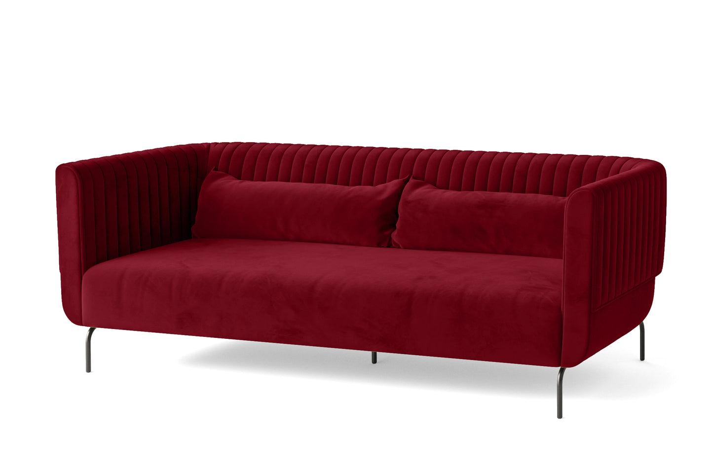 Jackson 3 Seater Sofa Red Velvet