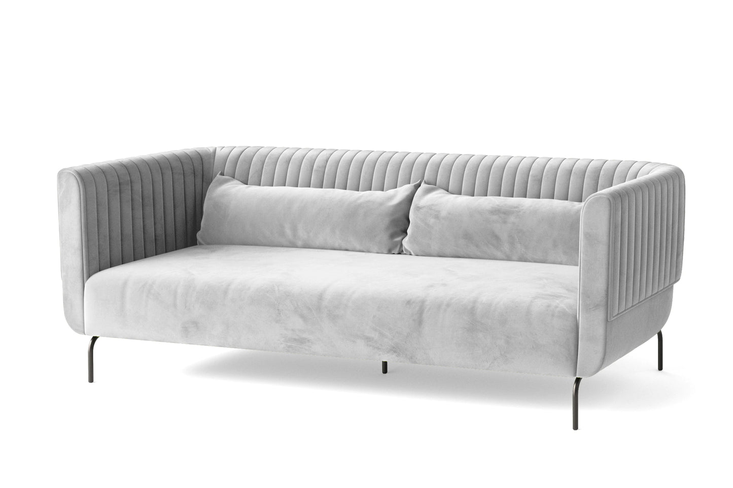 Jackson 3 Seater Sofa White Velvet