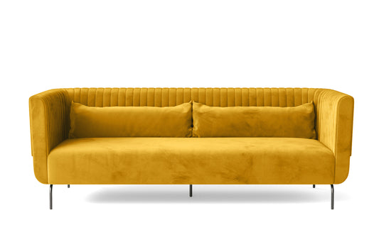 Jackson 3 Seater Sofa Yellow Velvet