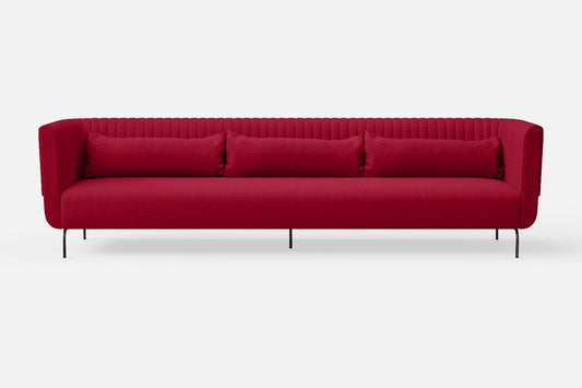 Jackson 4 Seater Sofa Red Linen Fabric