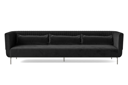 Jackson 4 Seater Sofa Black Velvet