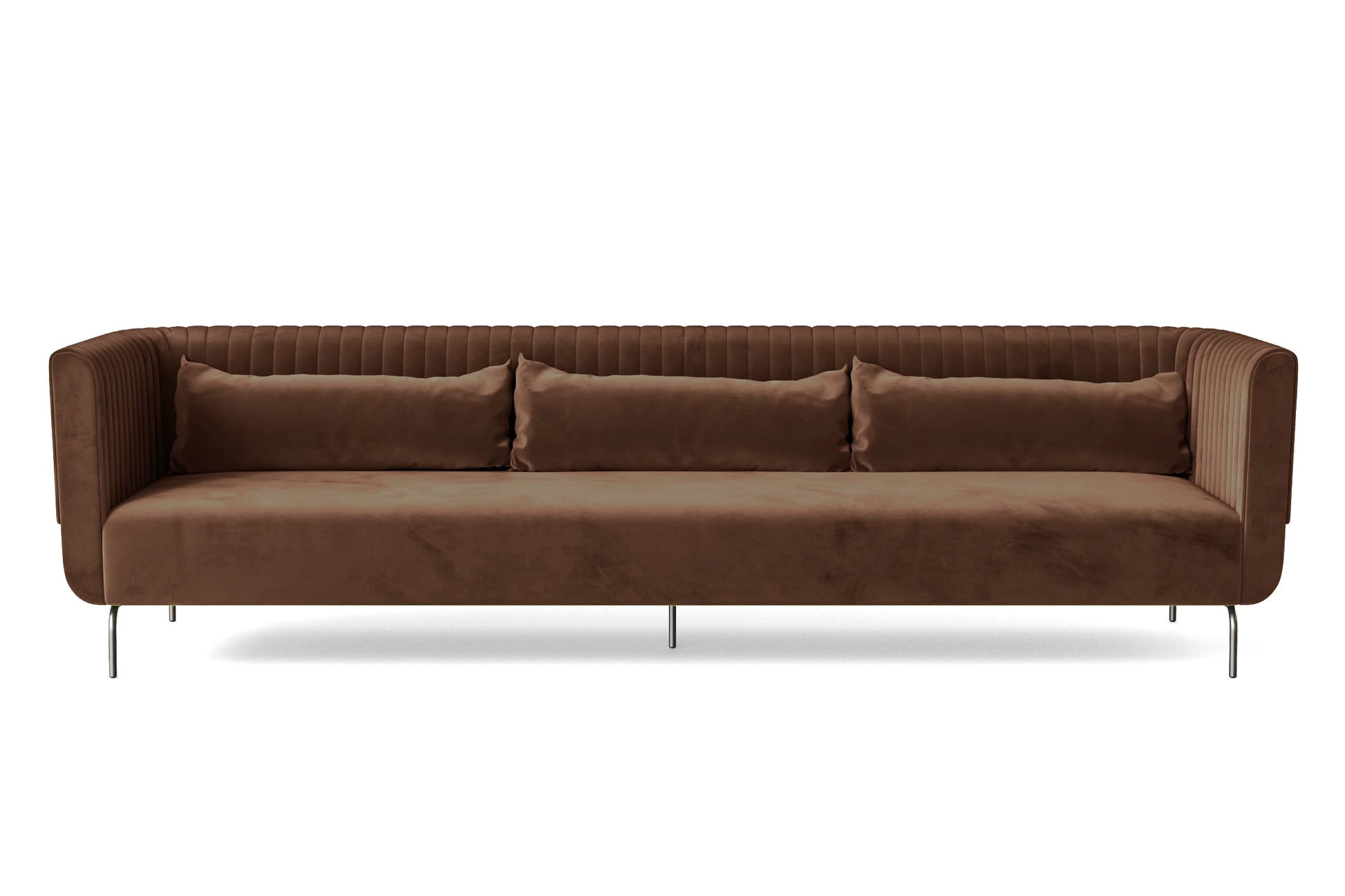 Jackson 4 Seater Sofa Coffee Brown Velvet