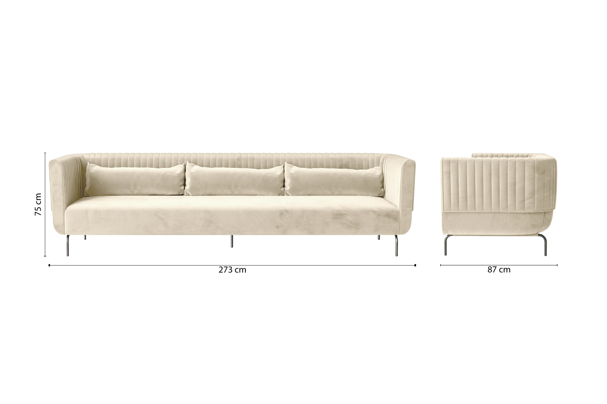 Jackson 4 Seater Sofa Cream Velvet