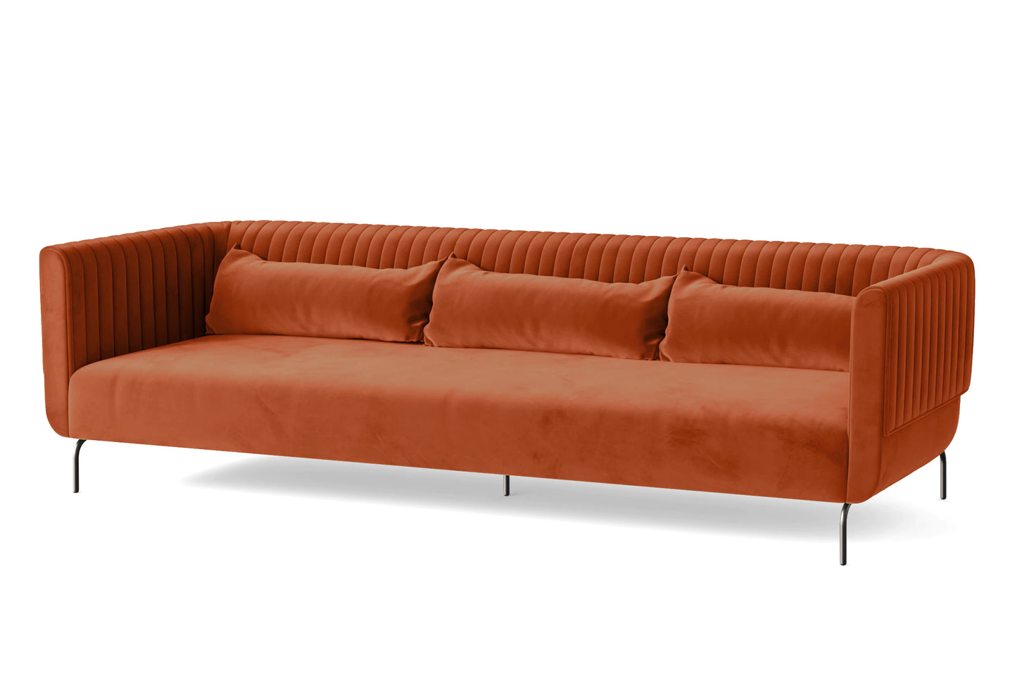 Jackson 4 Seater Sofa Orange Velvet