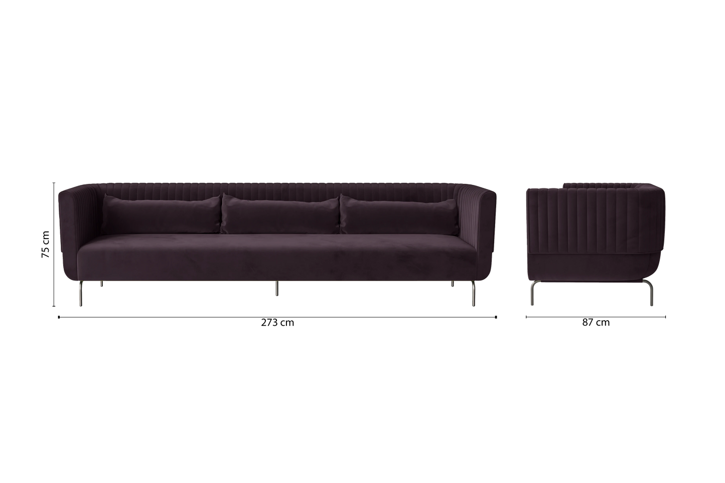 Jackson 4 Seater Sofa Purple Velvet