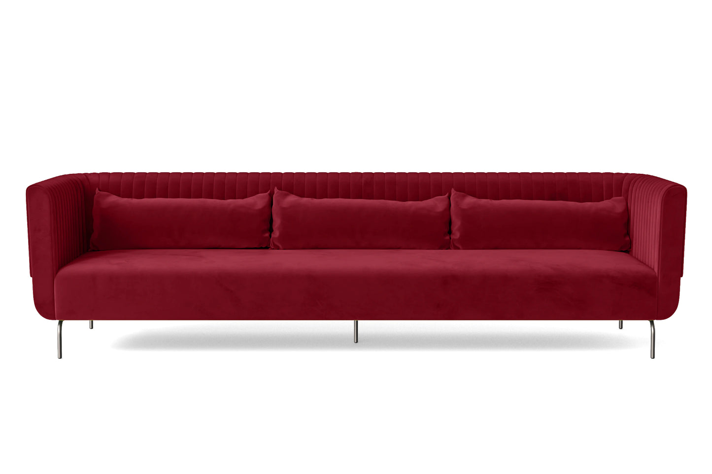 Jackson 4 Seater Sofa Red Velvet