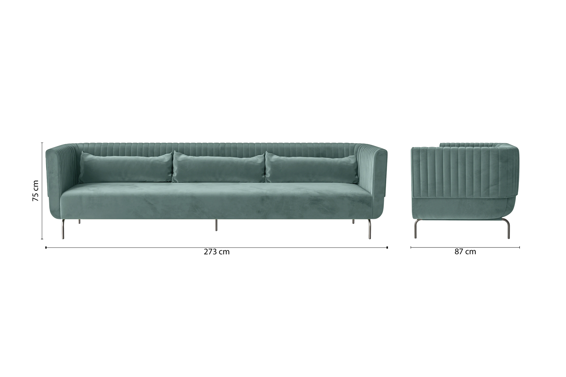 Jackson 4 Seater Sofa Teal Velvet