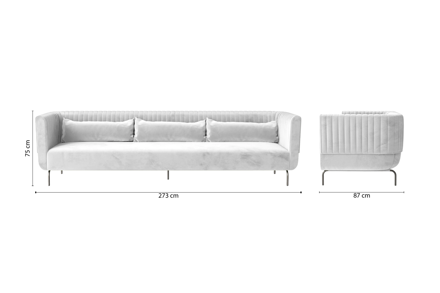 Jackson 4 Seater Sofa White Velvet