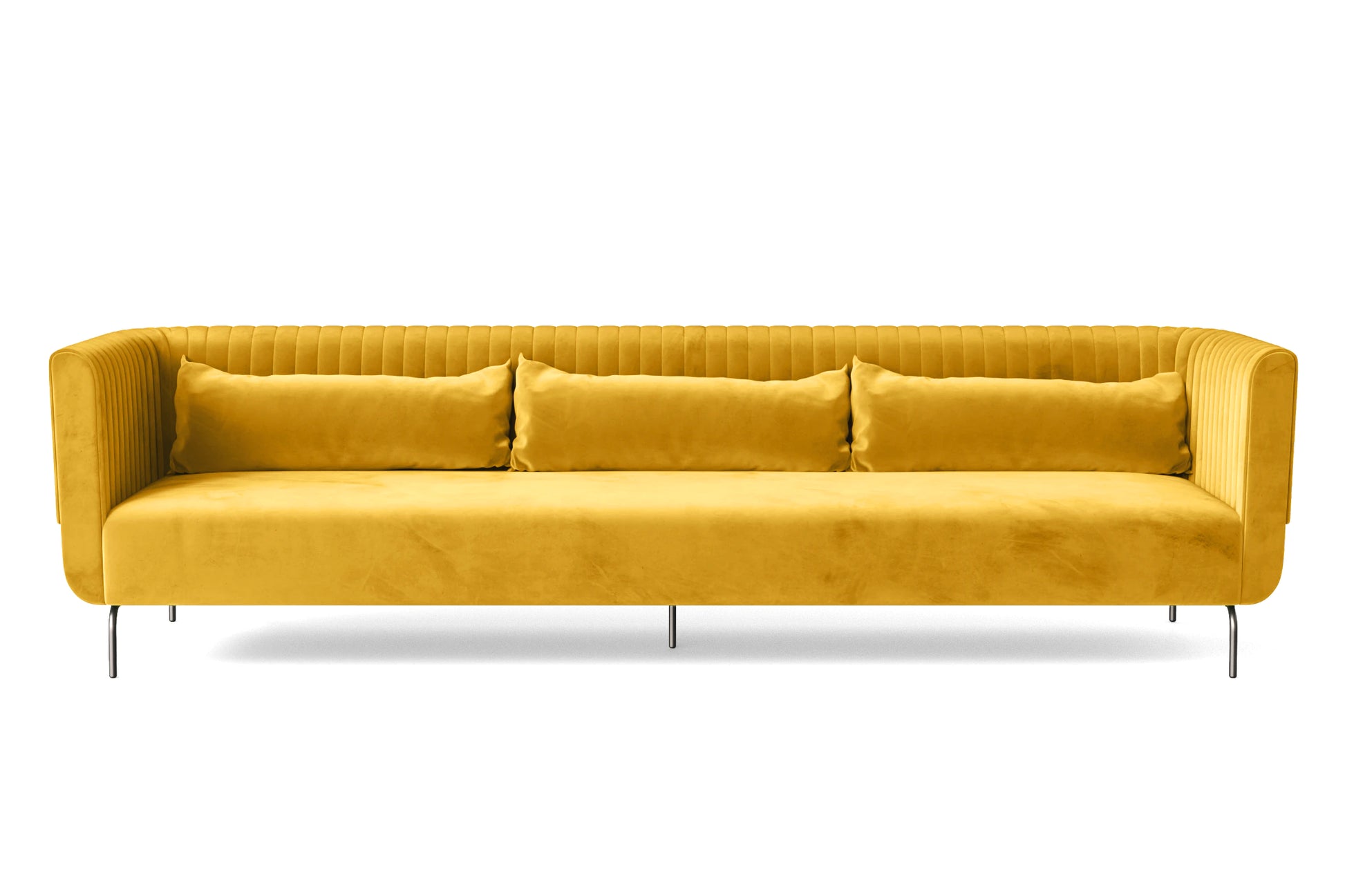 Jackson 4 Seater Sofa Yellow Velvet