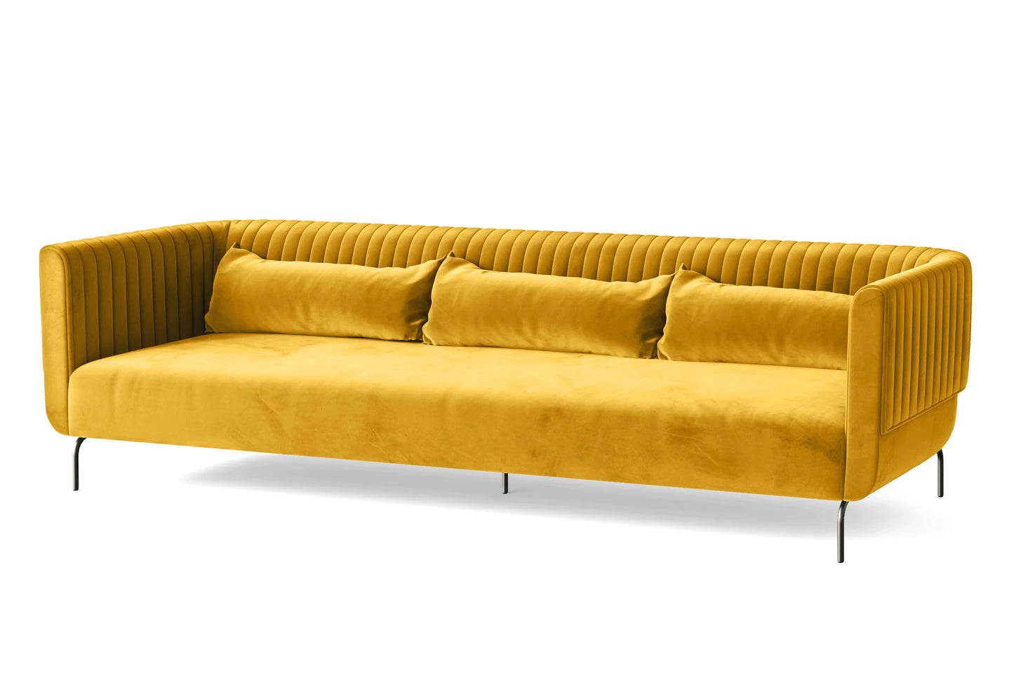 Jackson 4 Seater Sofa Yellow Velvet