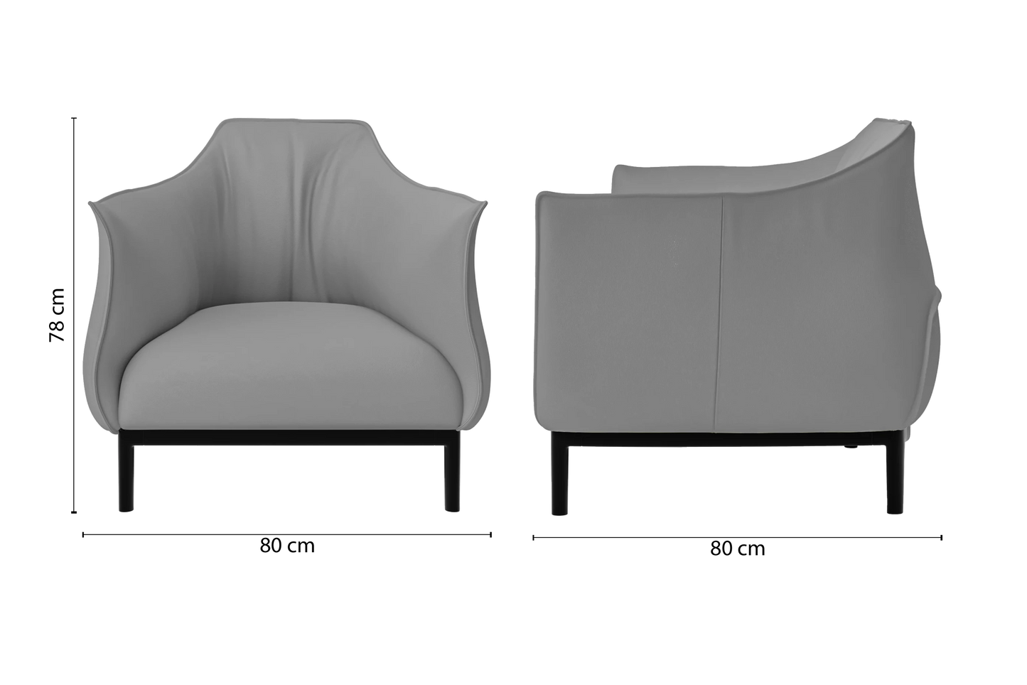 Lamezia Armchair Grey Leather