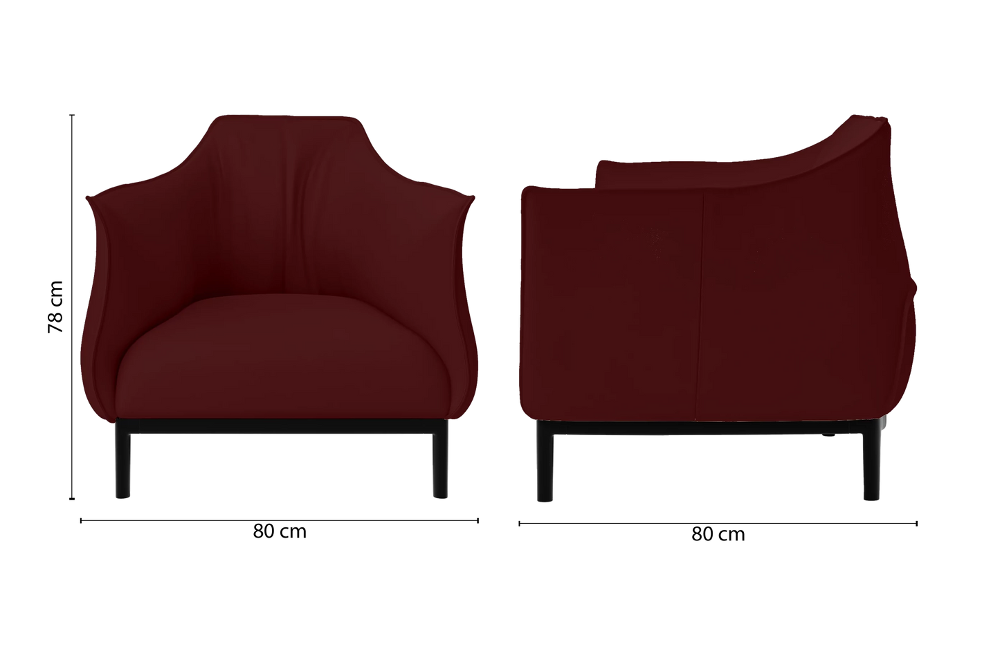 Lamezia Armchair Red Leather