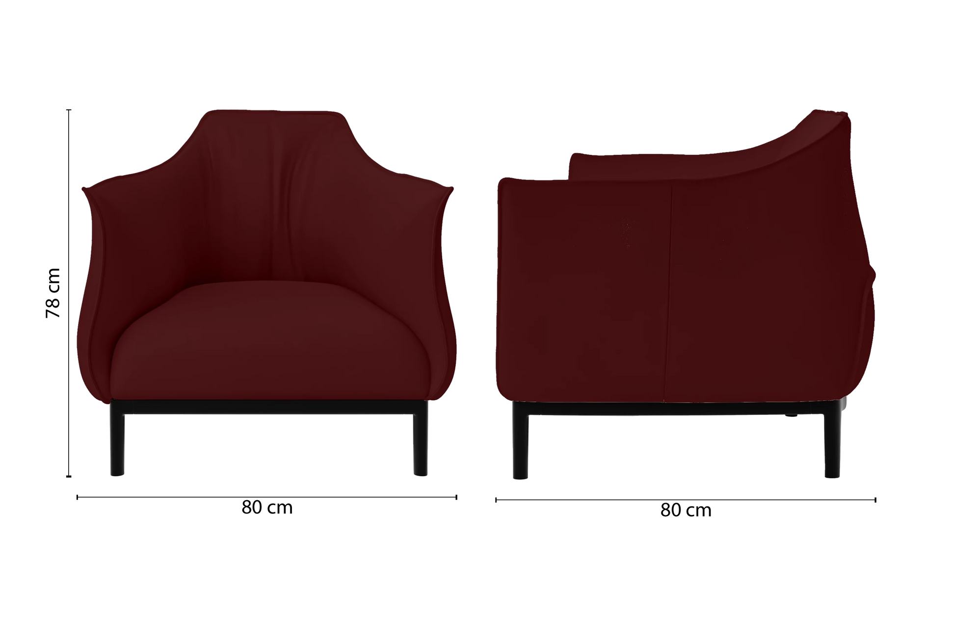 Lamezia Armchair Red Leather