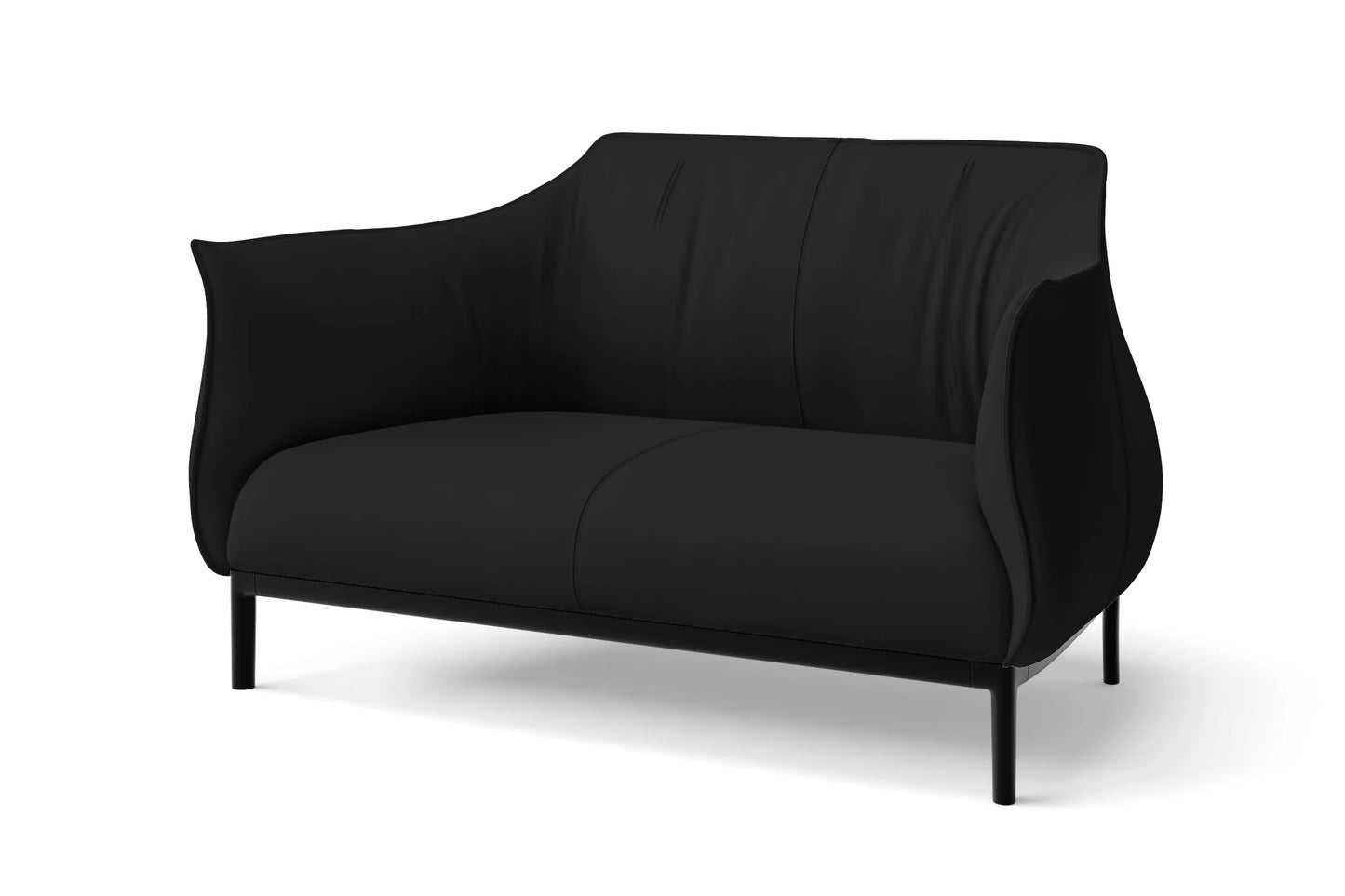 Lamezia 2 Seater Sofa Black Leather