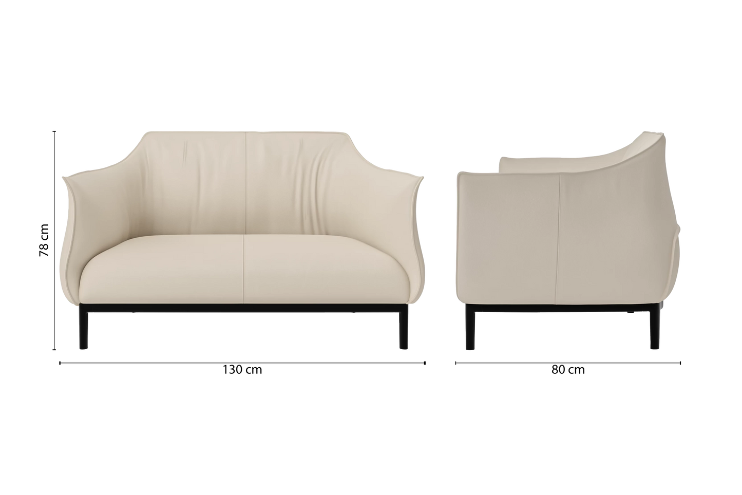 Lamezia 2 Seater Sofa Cream Leather