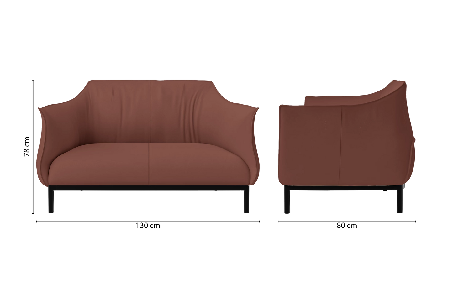 Lamezia 2 Seater Sofa Mauve Leather