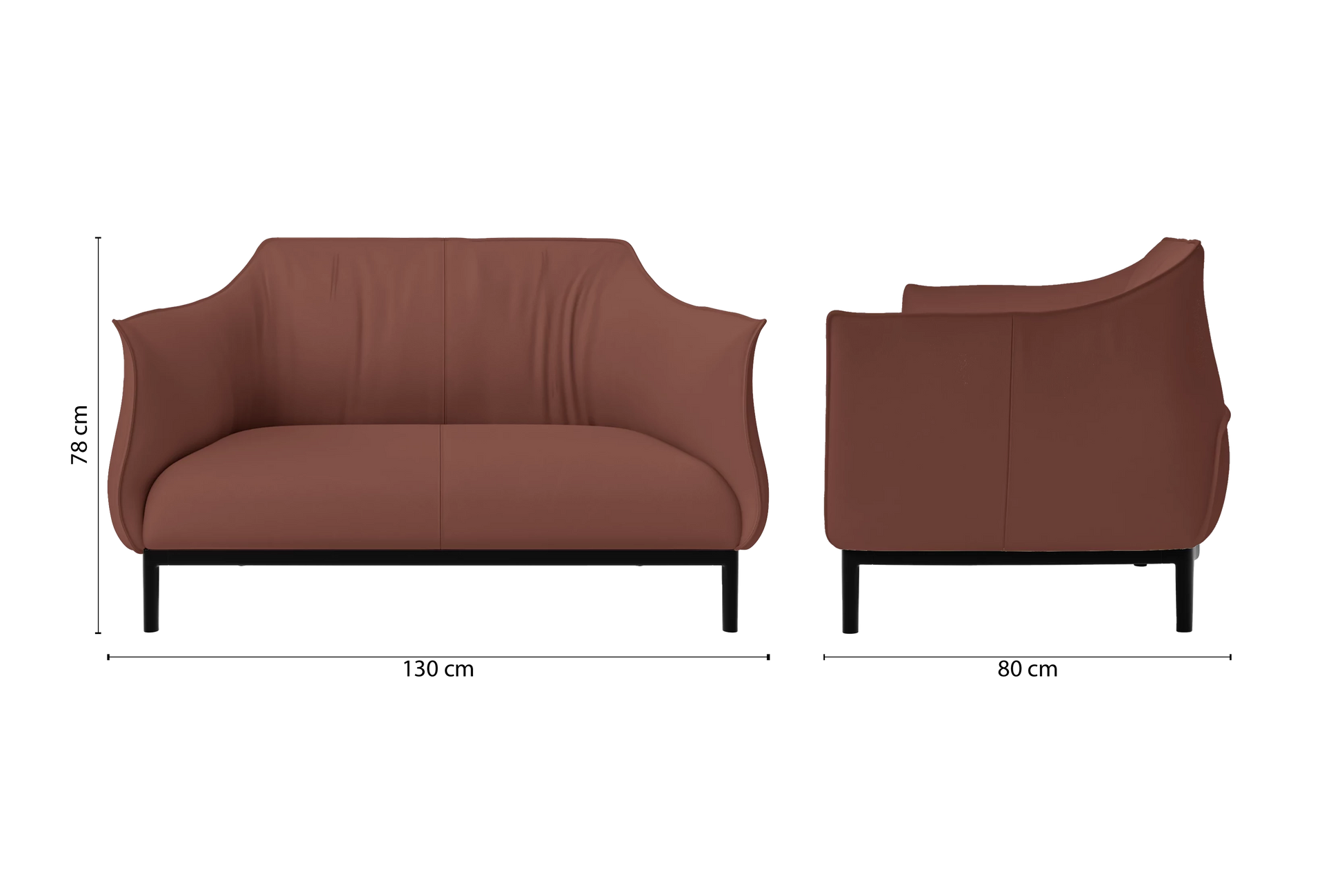 Lamezia 2 Seater Sofa Mauve Leather