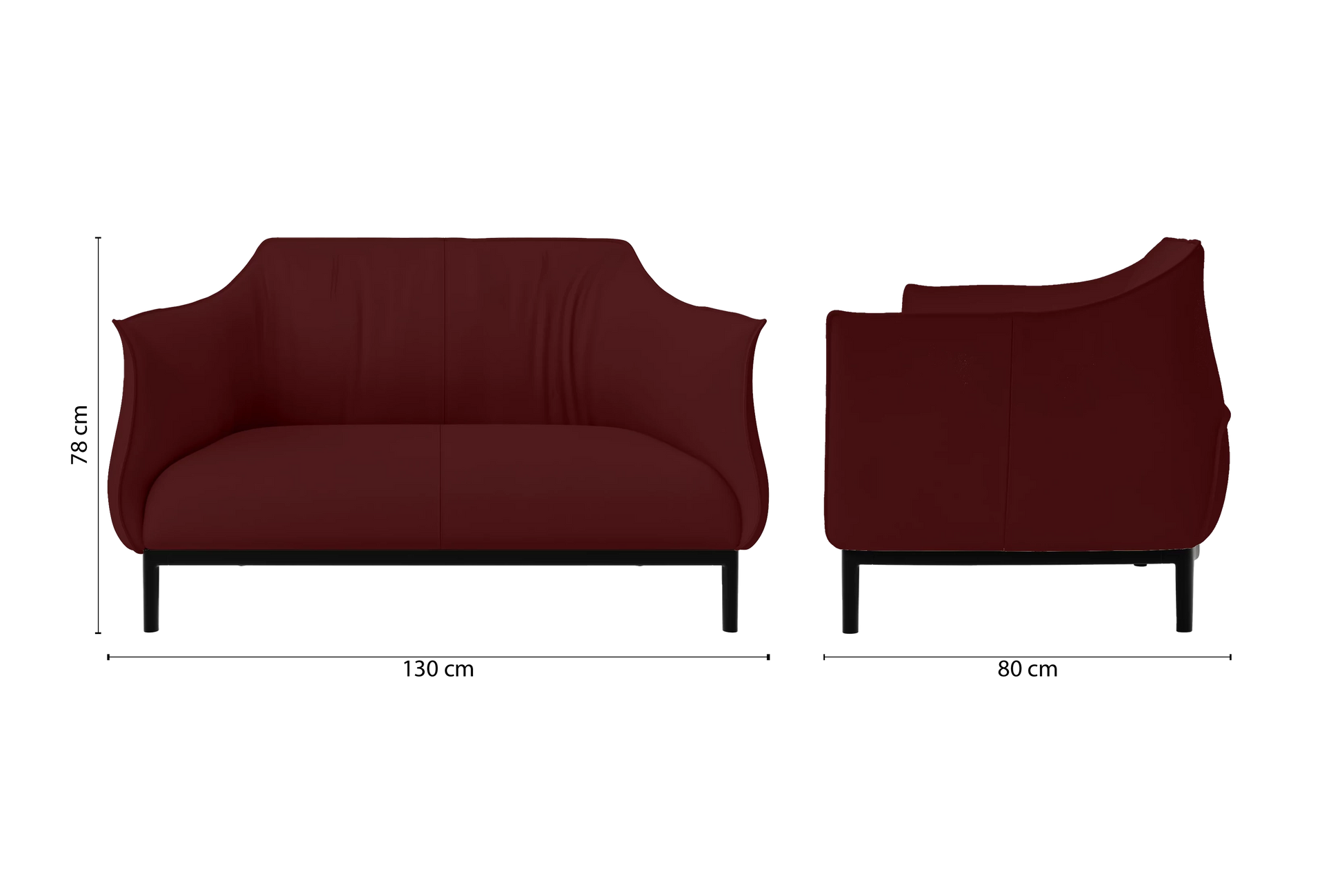 Lamezia 2 Seater Sofa Red Leather