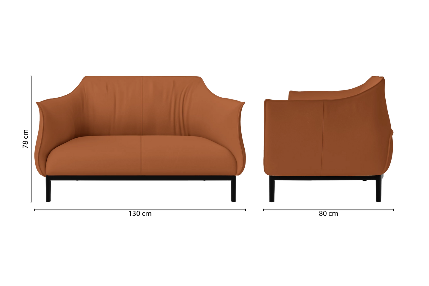 Lamezia 2 Seater Sofa Tan Brown Leather