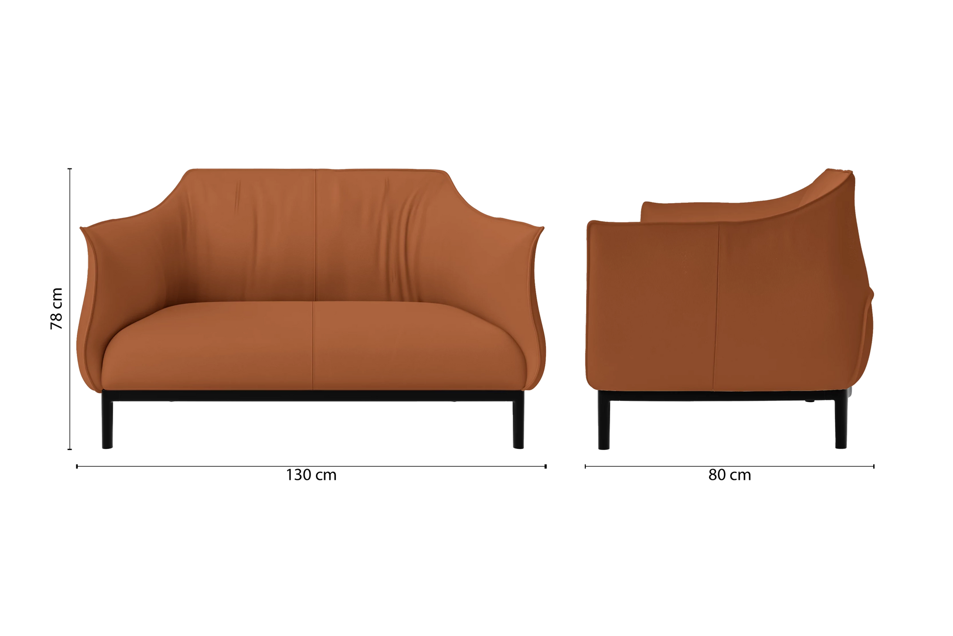 Lamezia 2 Seater Sofa Tan Brown Leather