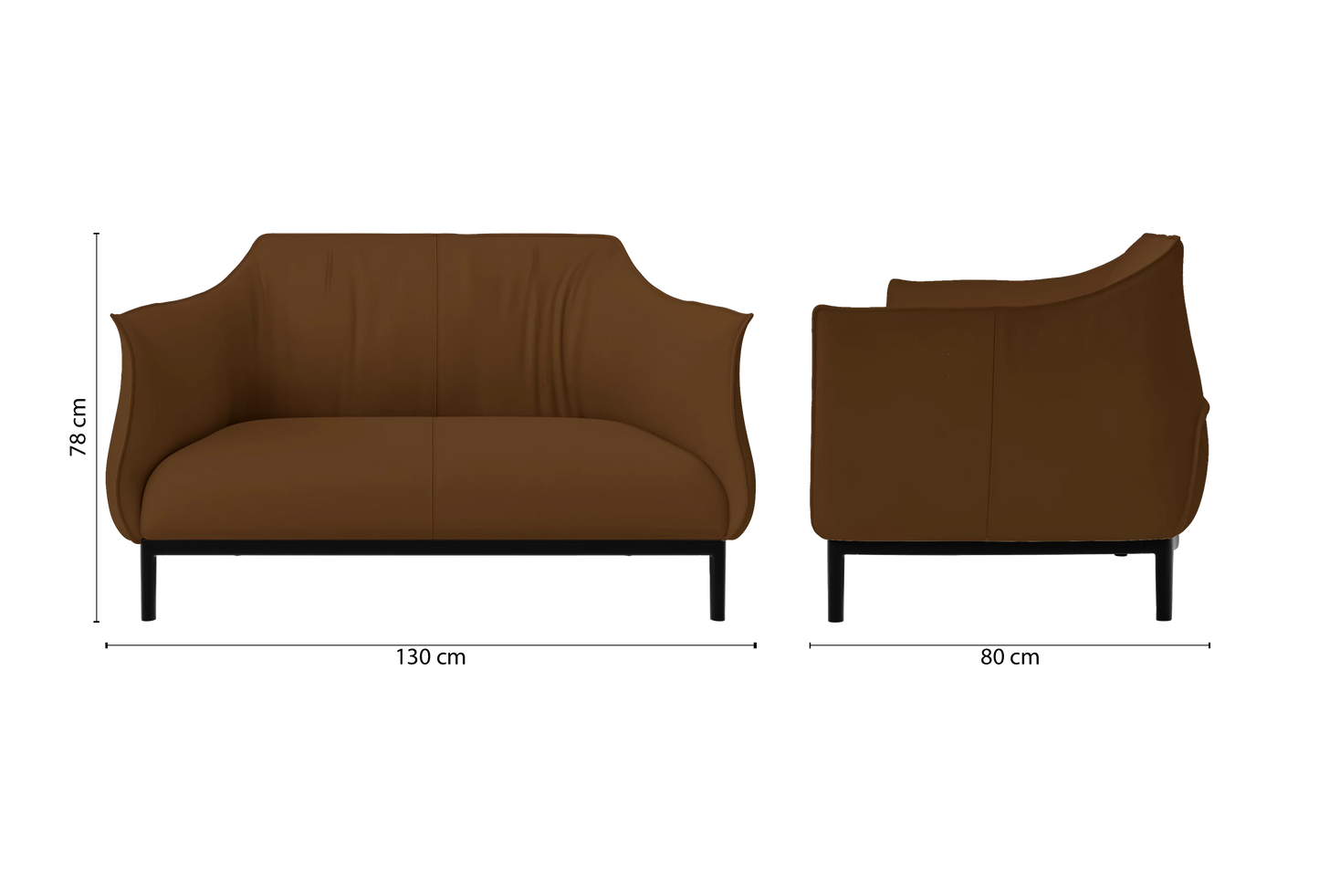 Lamezia 2 Seater Sofa Walnut Brown Leather