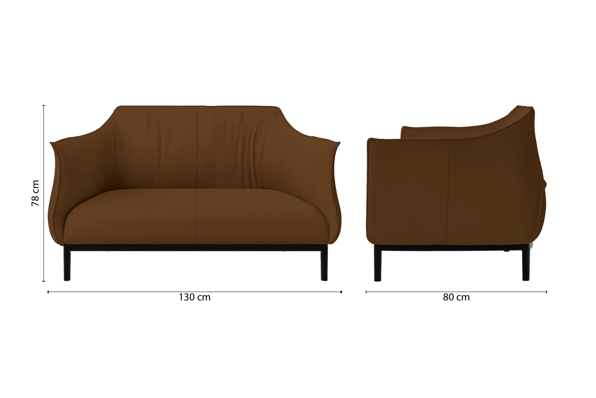 Lamezia 2 Seater Sofa Walnut Brown Leather