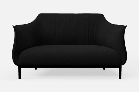 Lamezia 2 Seater Sofa Black Linen Fabric