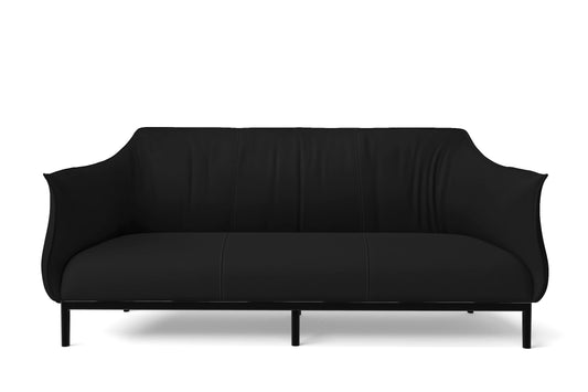 Lamezia 3 Seater Sofa Black Leather