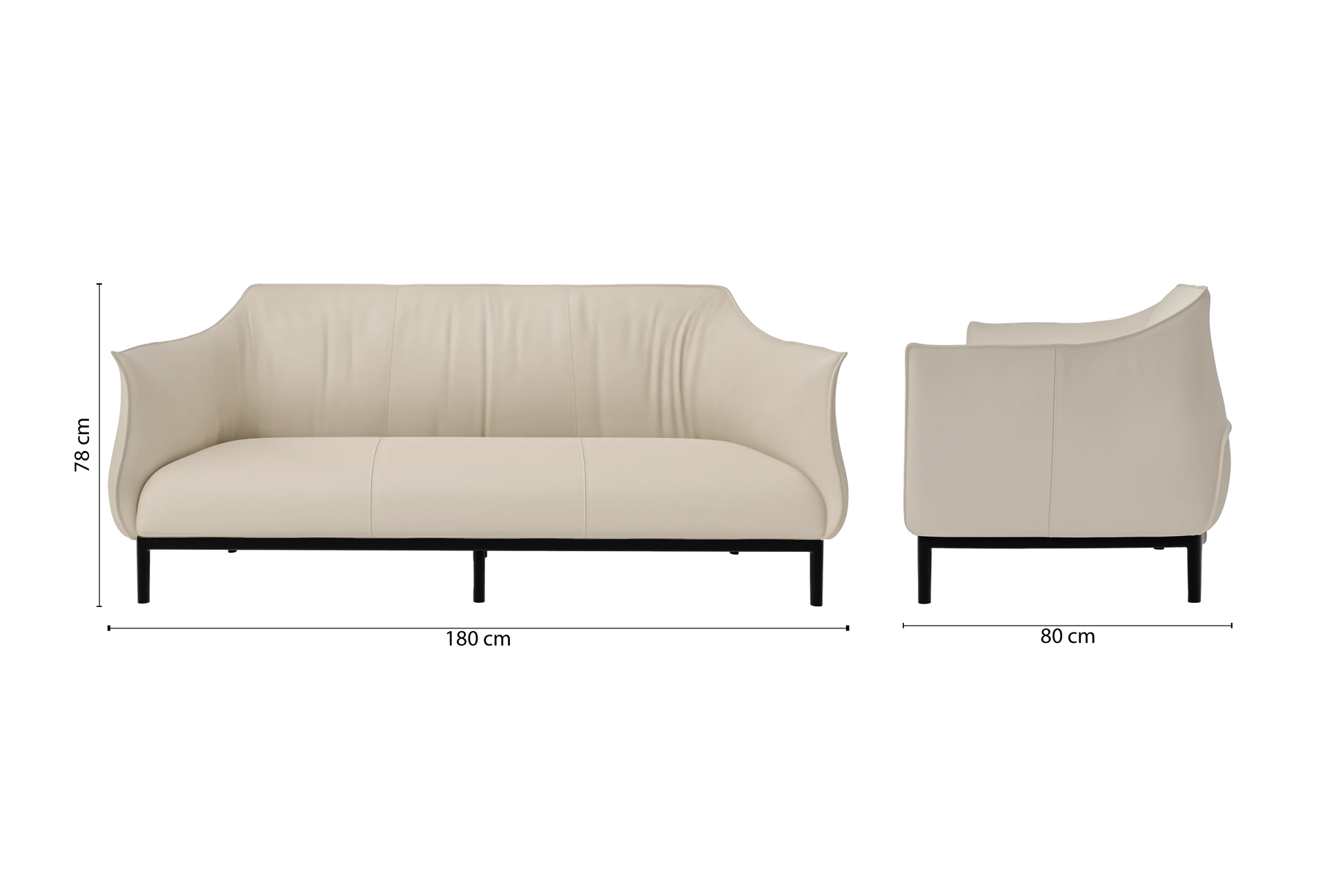 Lamezia 3 Seater Sofa Cream Leather