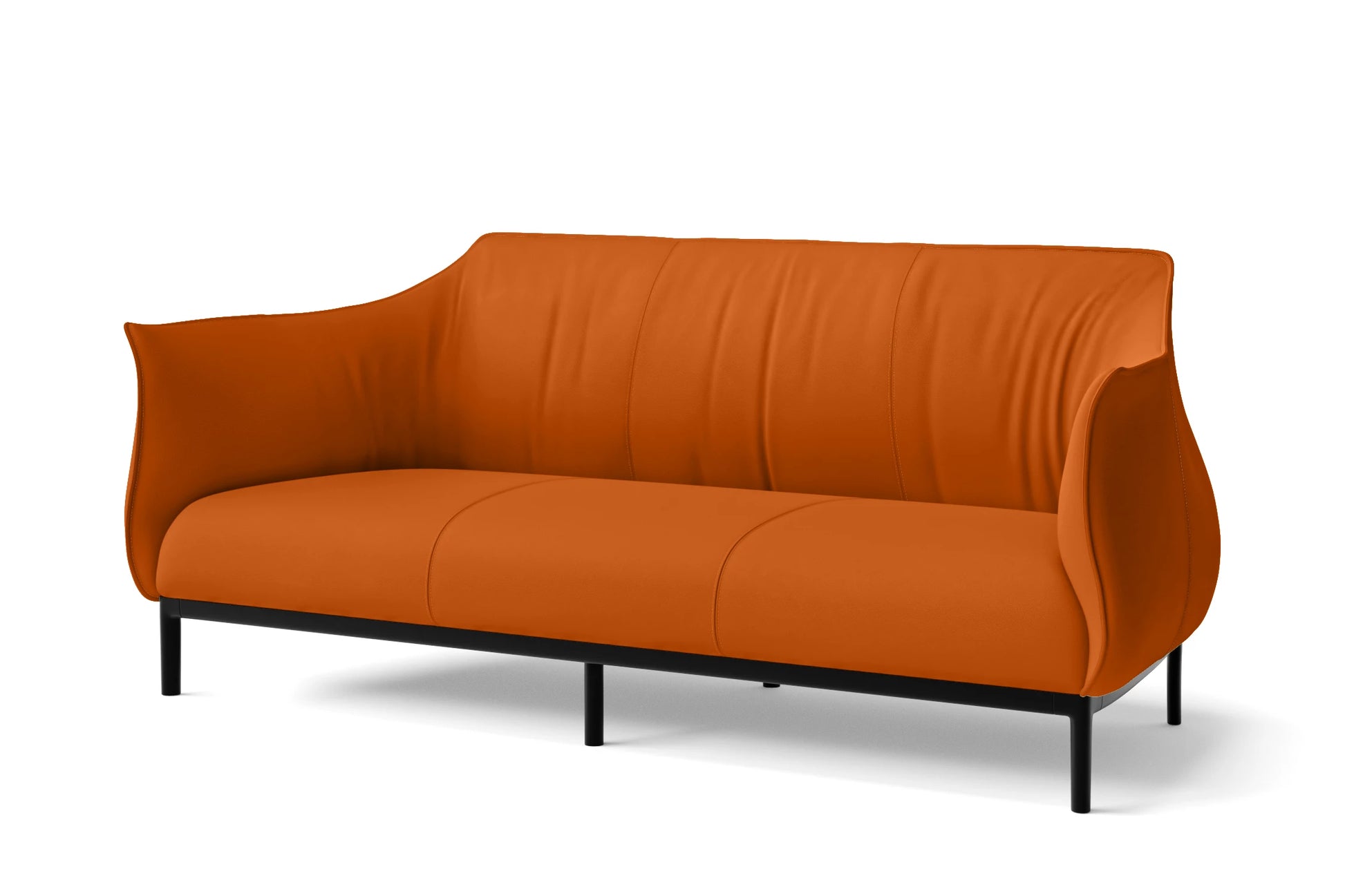 Lamezia 3 Seater Sofa Orange Leather