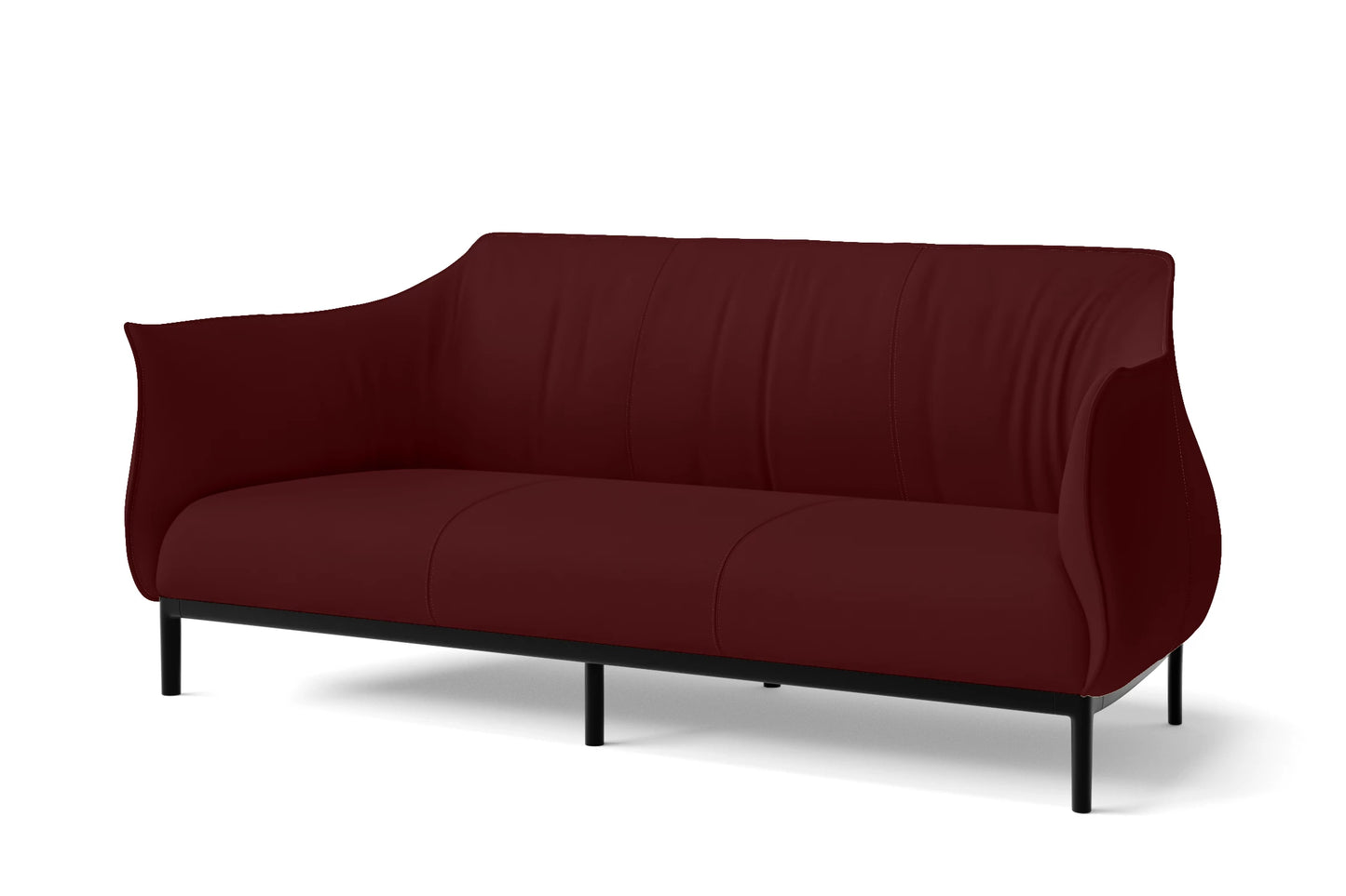 Lamezia 3 Seater Sofa Red Leather