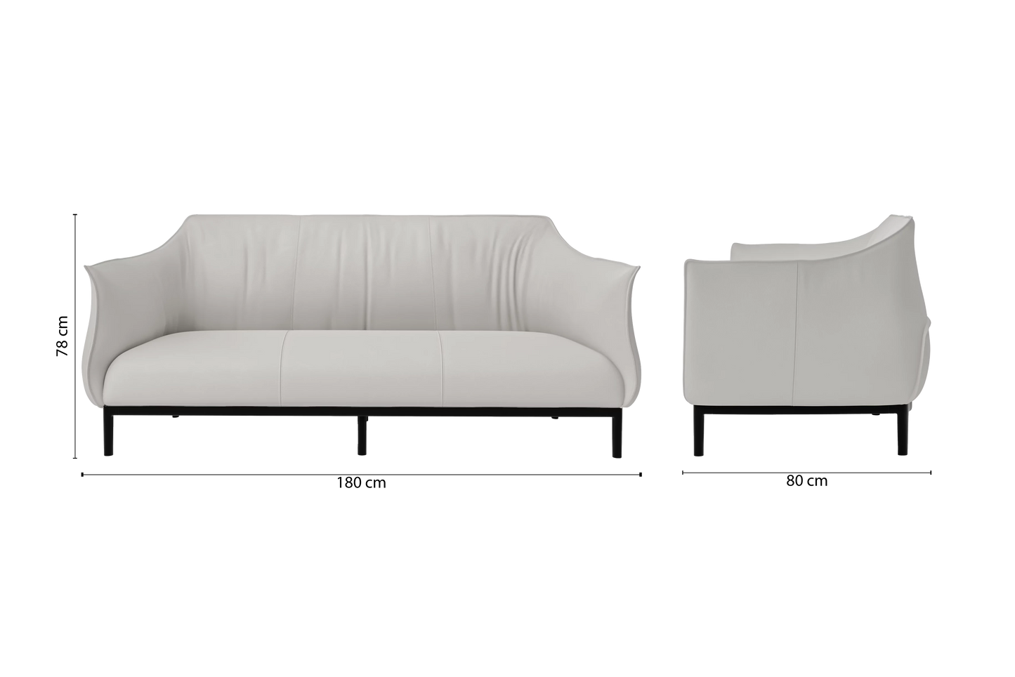 Lamezia 3 Seater Sofa White Leather