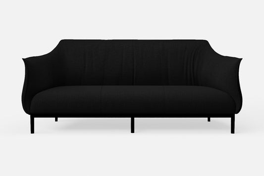 Lamezia 3 Seater Sofa Black Linen Fabric